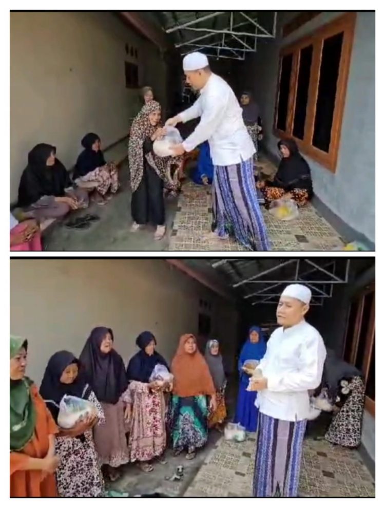 Kades Cikasungka, H.M Supriyadi, Berikan Bantuan Sembako kepada 50 Janda Tua di Program Jumat Berkah
