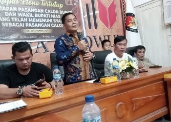 KPU Nias Tetapkan Dua Paslon Bupati dan Wakil Bupati Nias