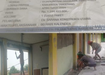Tidak Pasang Pagar Pembatas, Proyek Rehabilitasi Ruang Kelas SMPN 1 Curug Ancam Keselamatan Pelajar