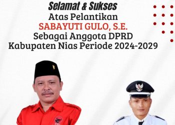 Pemerintah Desa Sisobawino I Mengucapkan Selamat dan Sukses atas Pelantikan Sabayuti Gulo, S.E Menjadi Anggota DPRD Kab. Nias Periode 2024-2029