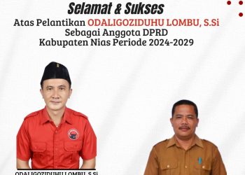 Pemerintah Desa Lauri Mengucapkan Selamat dan Sukses atas Pelantikan Odaligoziduhu Lombu, S.si Menjadi Anggota DPRD Kab. Nias periode 2024-2029