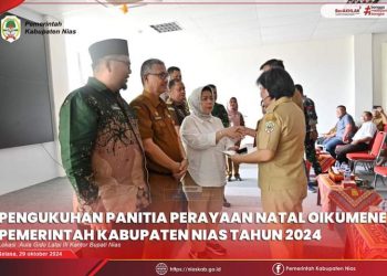 Pengukuhan Panitia Perayaan Natal Oikumene Pemkab Nias