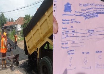 Tak Pasang Papan Informasi, Proyek Hotmix Milik Desa Curug Wetan Diduga Hilang 17 Ton