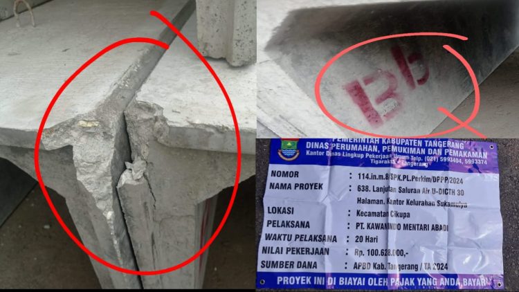 Ingin Untung Banyak, PT. Kawanindo Mentari Abadi Diduga Gunakan Material U-Ditch Berkualitas Abal-Abal