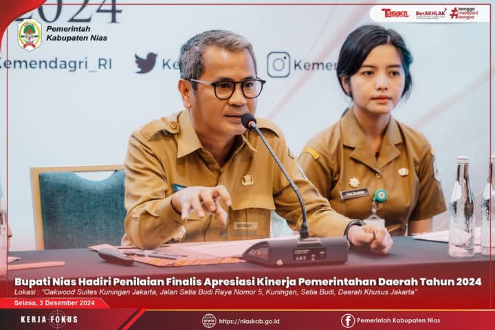 BUPATI NIAS JADI FINALIS APRESIASI KINERJA PEMERINTAH DAERAH