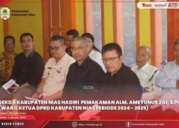 Sekda Nias Hadiri Prosesi Pemakaman Ameyunus Zai