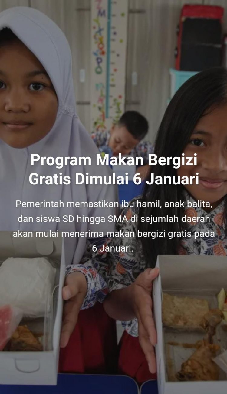 SAH MULAI BULAN JANUARI MAKAN GRTIS UNTUK SISWA ,SISWI SD,SLTP,SMA DI TETAPKAN