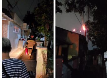 Tiang Gardu PLN Meledak dan Terbakar di Nagri Kaler, Purwakarta,Aliran Listrik Terputus Sementara
