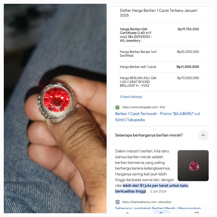 Berlian Merah Fantastis, Nilai Jual per Karatnya Membuat Tercengang