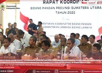 BUPATI NIAS HADIRI RAPAT KOORDINASI BIDANG PANGAN PROVINSI SUMATERA UTARA TAHUN 2025