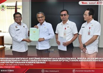Penyerahan Sertifikat Aset/BMD Pemkab Nias Melalui PTSL TA 2024