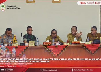 RAKOR RENCANA TINDAK LANJUT BERITA VIRAL SDN 078481 ULUNA’AI HILIGO’O KEC. IDANOGAWO KAB. NIAS