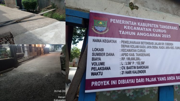 CV Bartin Barokah Diduga Kerjakan Proyek Tak Sesuai RAB, Aktivis : Kita Tunggu Ketegasan Camat Curug