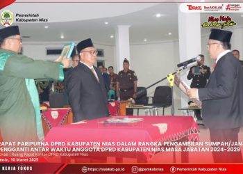 PENGAMBILAN SUMPAH/JANJI PAW ANGGOTA DPRD KABUPATEN NIAS MASA JABATAN 2024-2029