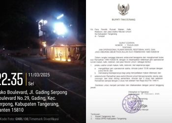 Diduga Wooden Bar Gading Serpong, Kangkangi Surat Edaran Bupati Tangerang : Larangan THM Beroperasi di Bulan Ramadhan