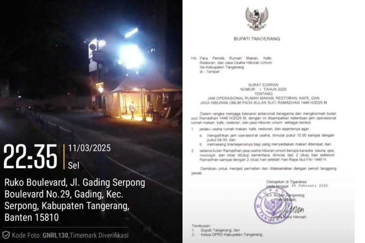 Diduga Wooden Bar Gading Serpong, Kangkangi Surat Edaran Bupati Tangerang : Larangan THM Beroperasi di Bulan Ramadhan