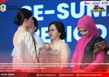 Ny. Maria Ratna Indah Yaatulo Gulo dilantik sebagai Ketua TP-PKK Kabupaten Nias Periode 2025-2030