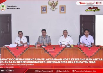 RAKOR RENCANA PELAKSANAAN NOTA KESEPAHAMAN ANTARA KEJAKSAAN NEGERI GUNUNGSITOLI DENGAN DESA DI WILAYAH KAB NIAS