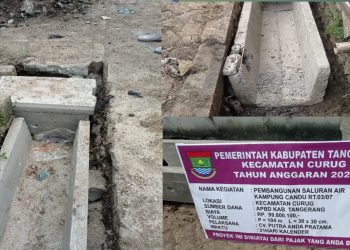 CV Putra Anda Pratama Diduga Gunakan U-ditch Abal-Abal, Camat Curug Diam Seribu Bahasa