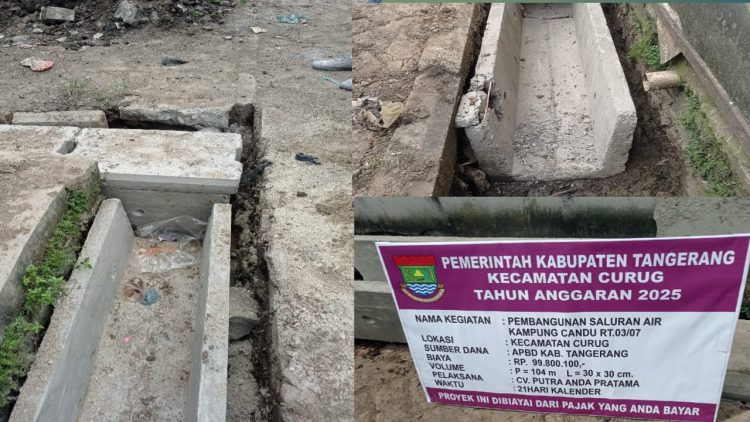 CV Putra Anda Pratama Diduga Gunakan U-ditch Abal-Abal, Camat Curug Diam Seribu Bahasa