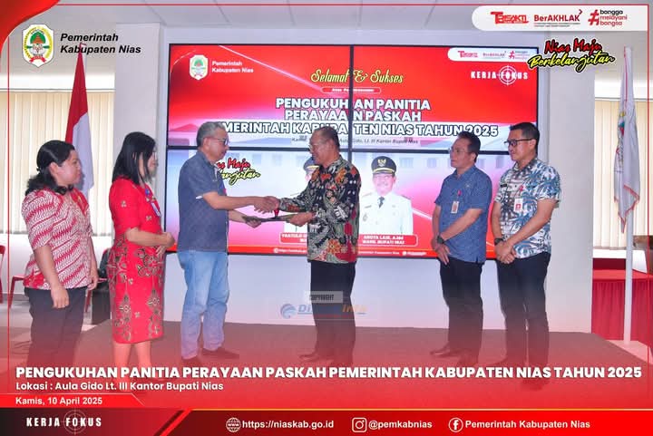 WABUP NIAS KUKUHKAN PANITIA PERAYAAN PASKAH TAHUN 2025