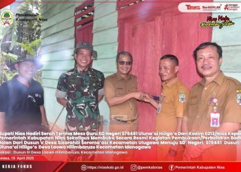 Bupati Nias Hadiri Serah Terima Mess Guru SD Negeri 078481 Uluna’ai Hiligo’o