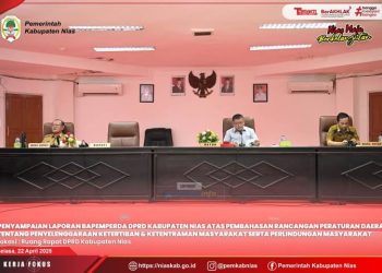 Wakil Bupati Nias Hadiri Rapat Paripurna DPRD Dalam Rangka Penyampaian Laporan Bapemperda DPRD Kab. Nias