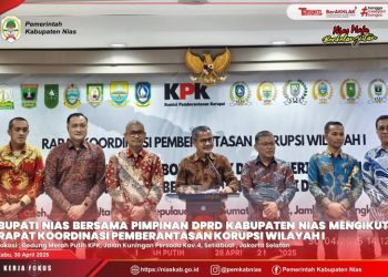 BUPATI NIAS BERSAMA PIMPINAN DPRD HADIRI RAKOR PEMBERANTASAN TIPIKOR