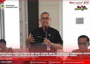 SEKDA KAB NIAS HADIRI RAPAT KOORDINASI TERKAIT SITUASI KAMTIBMAS DI WILAYAH HUKUM POLRES NIAS