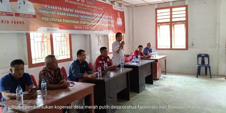 Pemdes Orahua Faondrato Gelar Musdesus Pembentukan Koperasi Desa Merah Putih