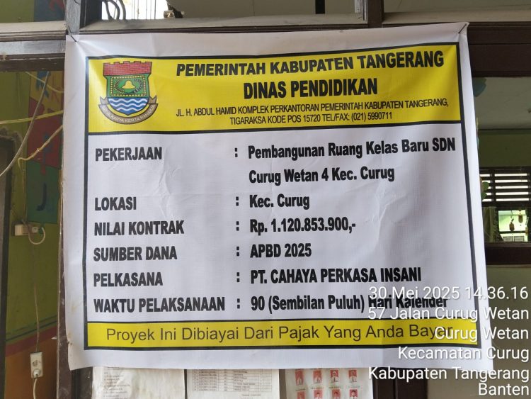 Fungsi Pengawas Mandul, Dugaan Ketidaksesuaian Material Pembangunan SDN Curug Wetan 4 Tak Kunjung Digubris Dinas Pendidikan