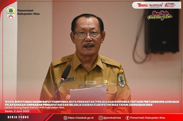 Wabup Nias Sampaikan Nota Pengantar Ranperda Tentang Pertanggungjawaban Pelaksanaan APBD T.A 2024