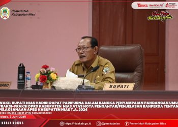 WABUP NIAS HADIRI RAPAT PARIPURNA DALAM RANGKA PENYAMPAIAN PANDANGAN UMUM FRAKSI-FRAKSI DPRD KAB. NIAS