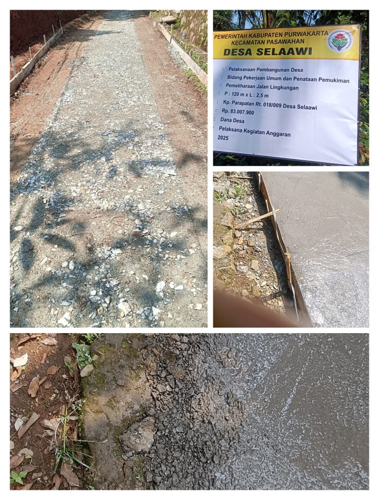 Bancakan Pembangunan Penataan Permukiman Pemeliharaan Jalan Lingkungan di Kampung Parapatan Diduga Tidak Sesuai Spesifikasi
