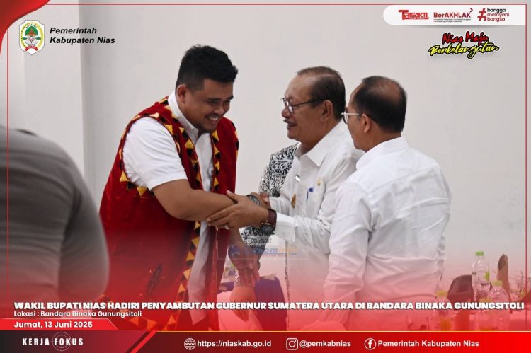 WAKIL BUPATI NIAS SAMBUT KEDATANGAN GUBERNUR SUMATERA UTARA DI BANDARA BINAKA GUNUNGSITOLI