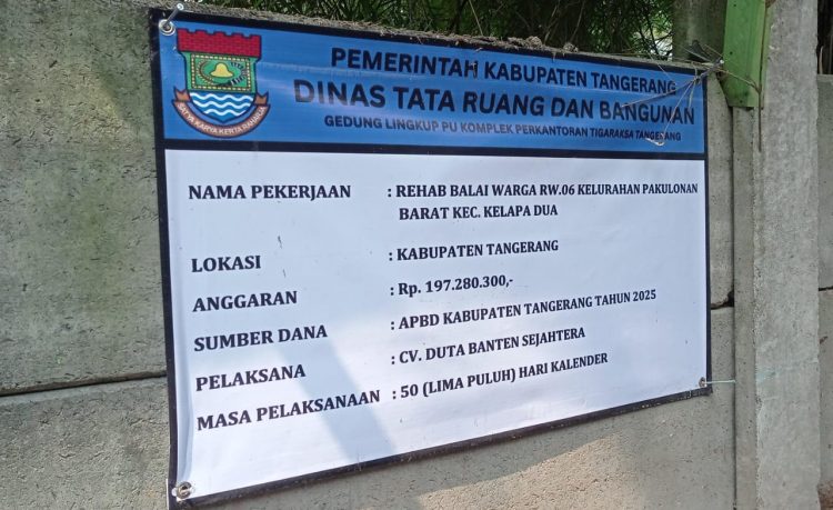 Rehab Balai Warga Diduga Gunakan Besi Banci, LipanHam : Pengawas Segera Lakukan Monitoring dan Evaluasi