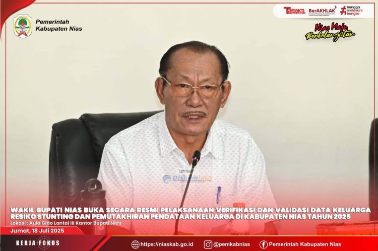 Wabup Nias Buka Secara Resmi Pelaksanaan Verifikasi Dan Validasi Resiko Stunting Dan Pemutakhiran Pendataan Keluarga