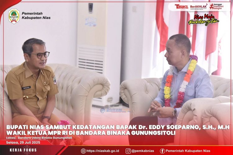 Bupati Nias Sambut Kedatangan Wakil Ketua MPR RI Di Bandara Binaka