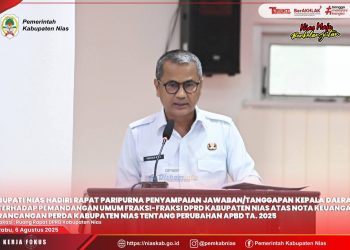 Bupati Nias Sampaikan Jawaban Terhadap Padangan Umum Fraksi DPRD Kabupaten Nias