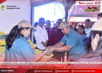 BUPATI NIAS MENINJAU GERAKAN PANGAN MURAH (GPM) DI PEKAN SOGAEADU