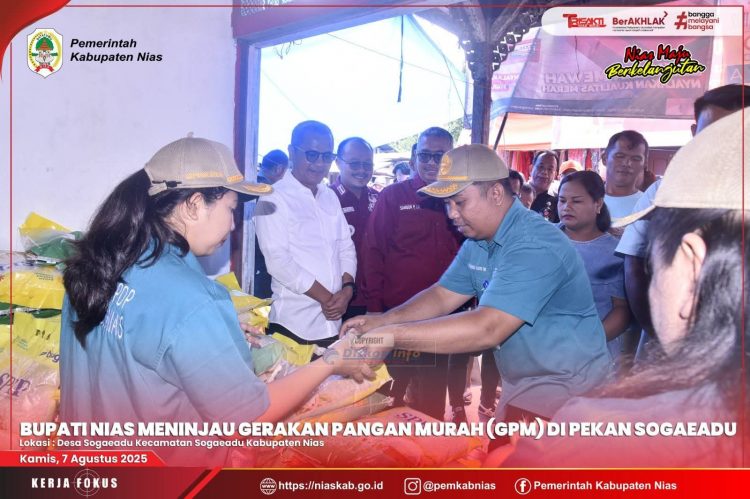 BUPATI NIAS MENINJAU GERAKAN PANGAN MURAH (GPM) DI PEKAN SOGAEADU