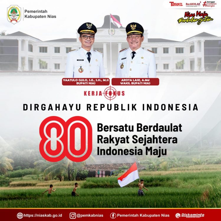 Pemerintah Kabupaten Nias Mengucapkan Dirgahayu RI Ke-80