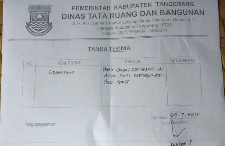 Suratnya Tidak Digubris, LipanHam Minta Bupati Mengevaluasi Kinerja Pejabat DTRB Kabupaten Tangerang