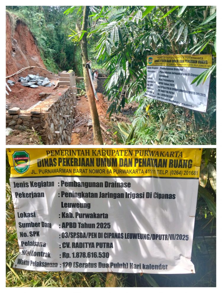 Miris! Diduga Proyek Drainase dan Jaringan Irigasi di Mekarjaya Tidak Sesuai Spesifikasi