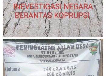 Waduh, Miris! Peningkatan Jalan Desa Bungursari Sudah Retak, Warga Kecewa Diduga Asal-Asalan