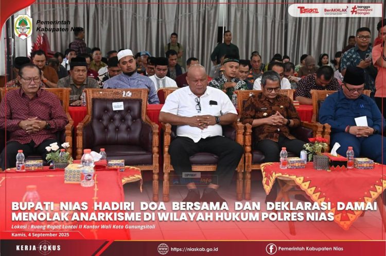 FORKADA SE-KEPULAUAN NIAS GELAR DOA BERSAMA DAN DEKLARASI DAMAI MENOLAK ANARKISME