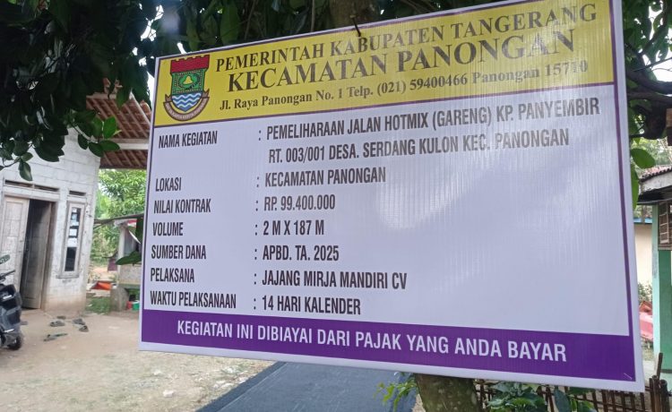 Selewengkan Dana APBD, CV. Jajang Mirja Mandiri Diduga Curangi Proyek Hotmix di Panongan
