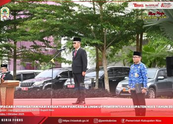 BUPATI NIAS PIMPIN UPACARA PERINGATAN HARI KESAKTIAN PANCASILA TAHUN 2025