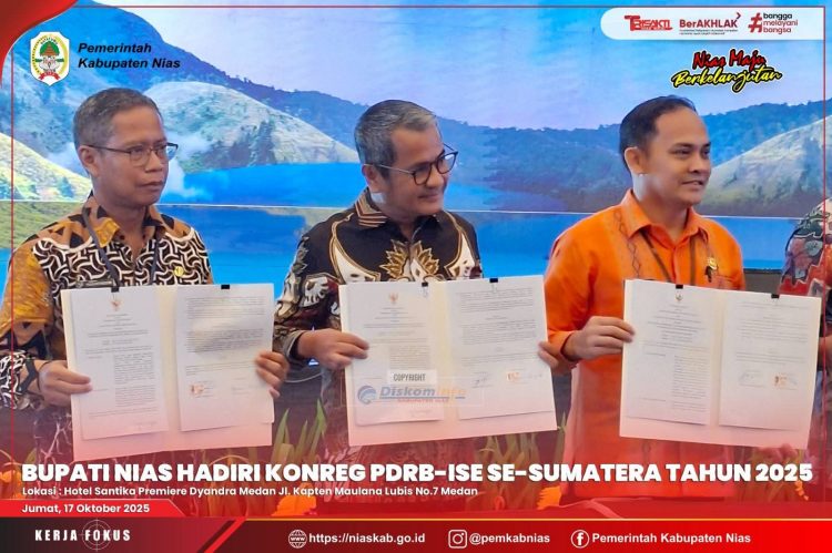 BUPATI NIAS HADIRI PELAKSANAAN KONSULTASI REGIONAL PRODUK DOMESTIK REGIONAL BRUTO – INDIKATOR SOSIAL EKONOMI (KONREG PDRB–ISE) SE–SUMATERA TAHUN 2025