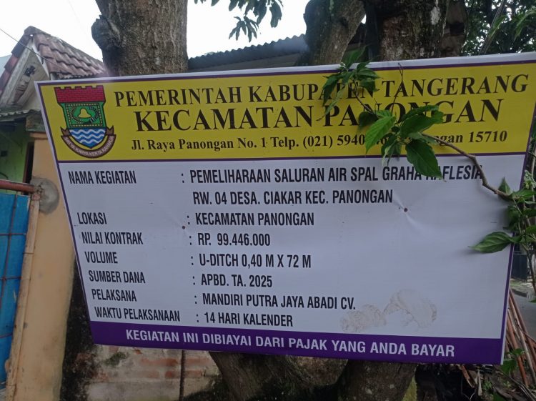Diduga U-Ditch Tidak Bersertifikasi Standar ISO, LipanHam Akan Layangkan Surat Audiensi ke Kecamatan Panongan